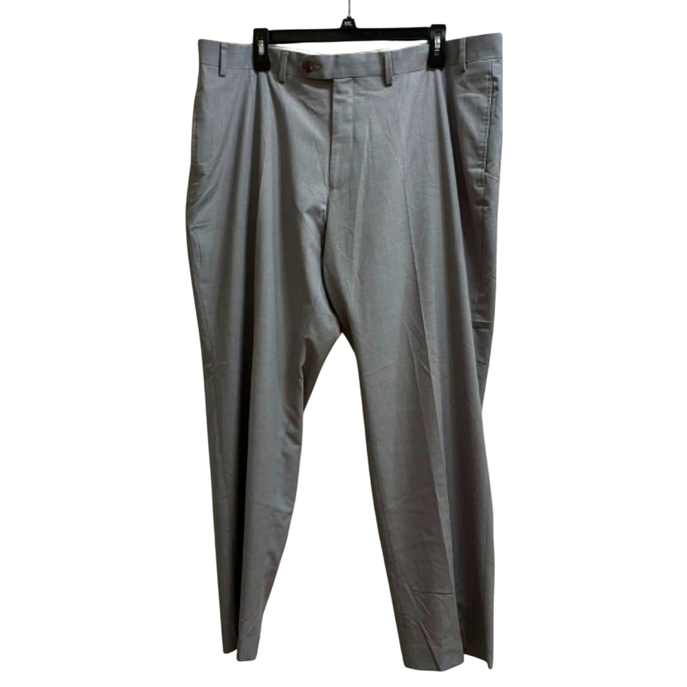 Ralph Lauren Dress Pants Mens 42x29 Gray Flat Front Trousers Classic Preppy